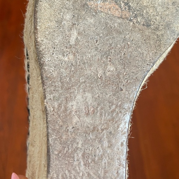 Céline Leather Leopard Print Pony Hair Peep Toe Espadrille Wedges - Picture 8 of 8